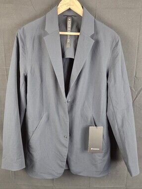 Lululemon New Venture Blazer Mens Small Navy Stretch Soft Textured Casual
